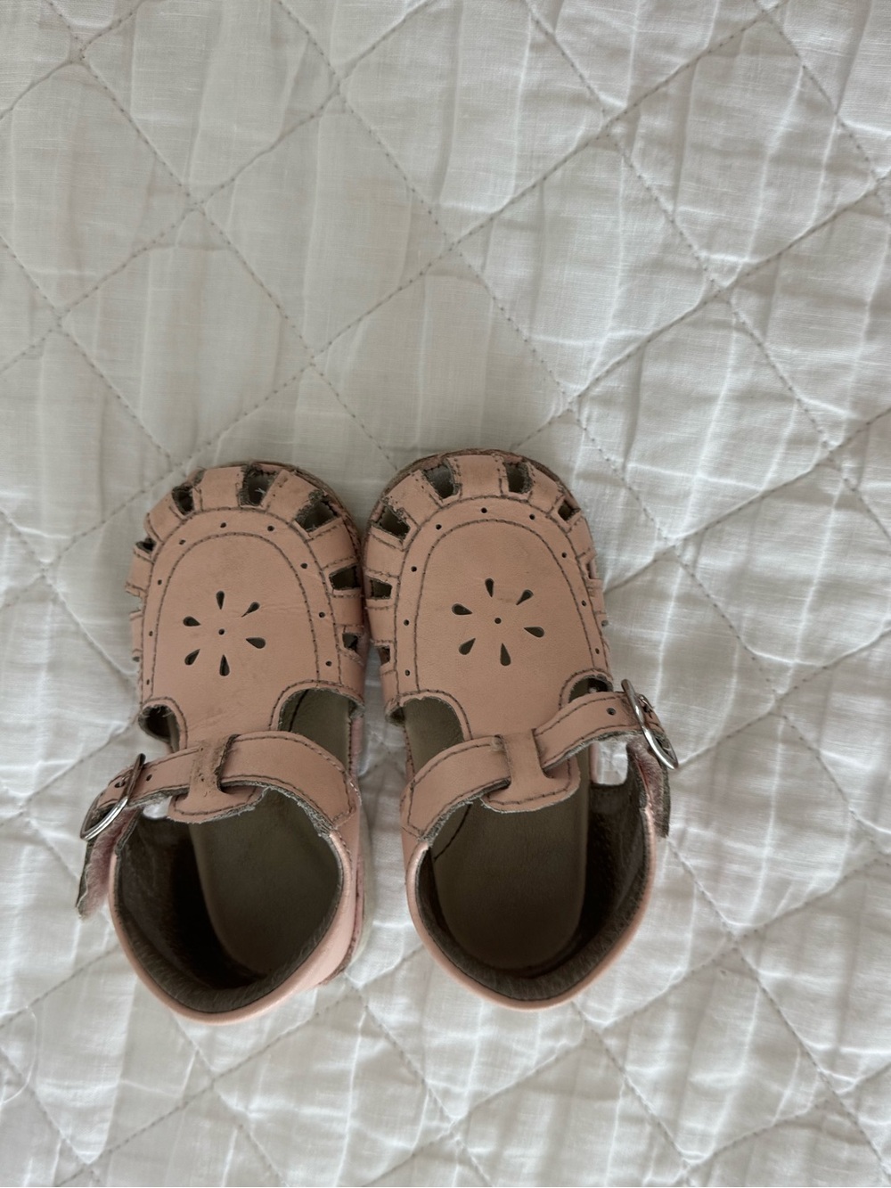 Angel Pink Leather Moccasin Sandals for Kids